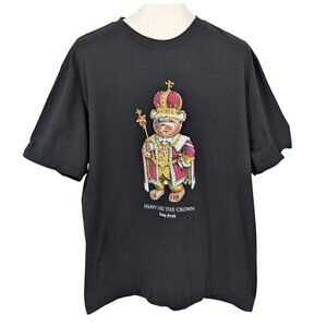 Teddy Fresh T Shirt Men King Bear Graphic Print Streetwear Royalcore Urban Y2K